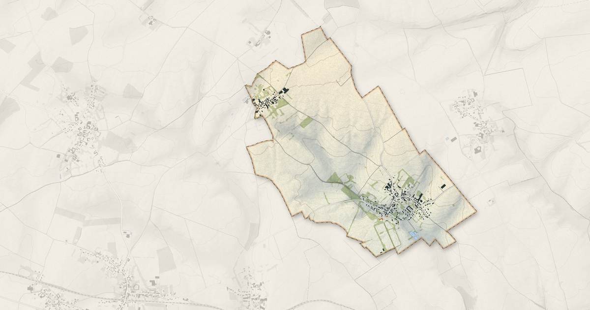 Portrait cartographique de Villers-Brûlin : relief, eau, forêts, bâti et voies, calculés à partir des données de l'IGN