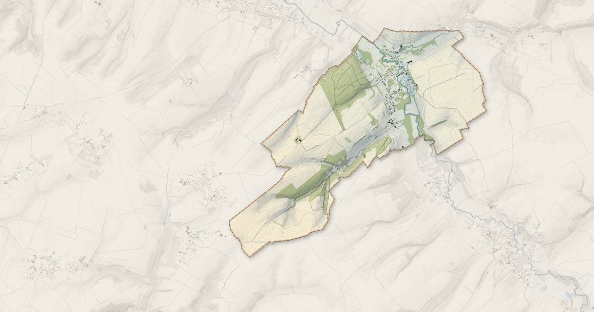 Portrait cartographique de Wail : relief, eau, forêts, bâti et voies, calculés à partir des données de l'IGN