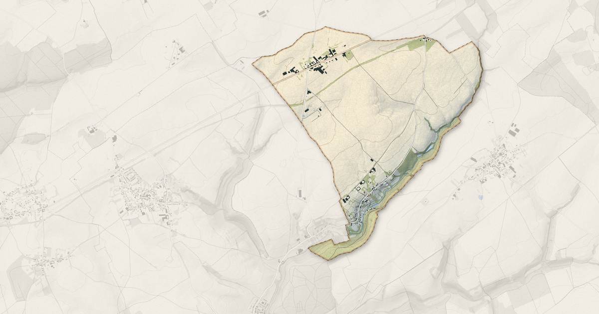 Portrait cartographique de Warlincourt-lès-Pas : relief, eau, forêts, bâti et voies, calculés à partir des données de l'IGN
