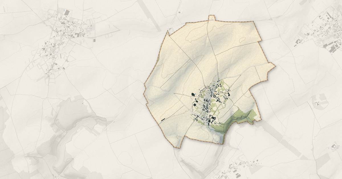 Portrait cartographique de Warluzel : relief, eau, forêts, bâti et voies, calculés à partir des données de l'IGN