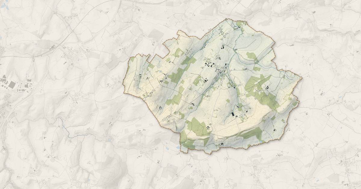 Portrait cartographique de Wierre-Effroy : relief, eau, forêts, bâti et voies, calculés à partir des données de l'IGN