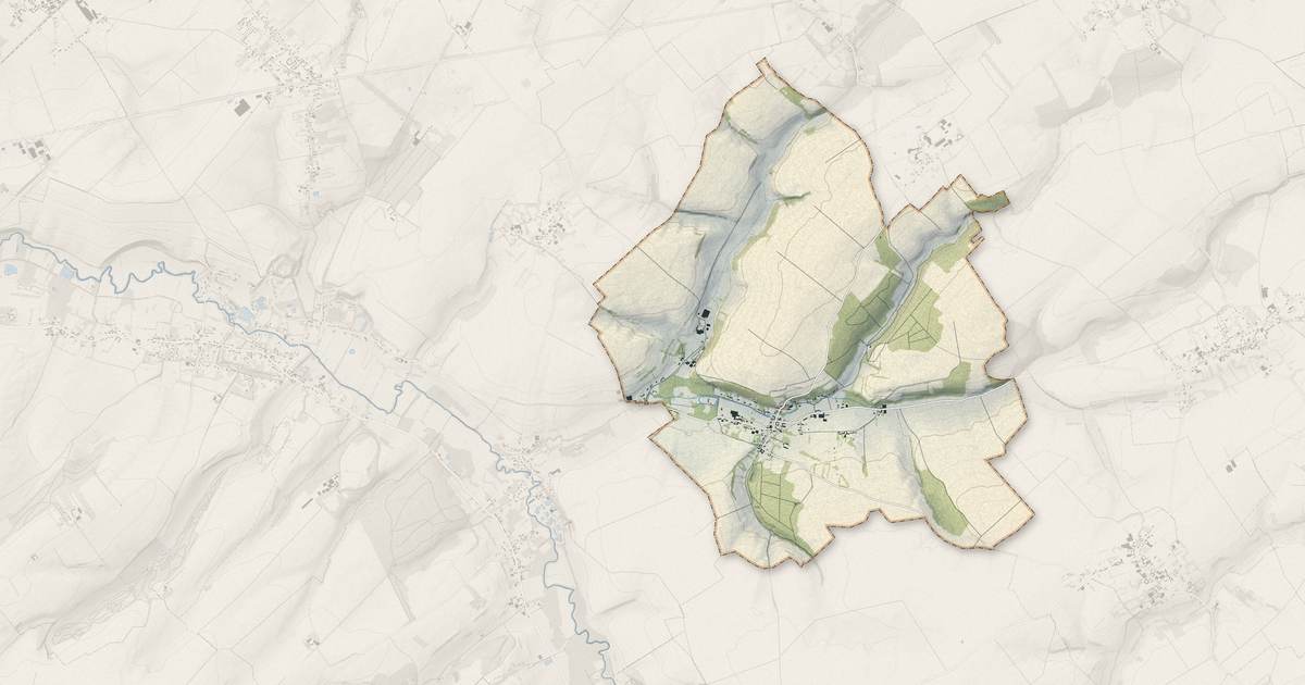 Portrait cartographique de Willeman : relief, eau, forêts, bâti et voies, calculés à partir des données de l'IGN