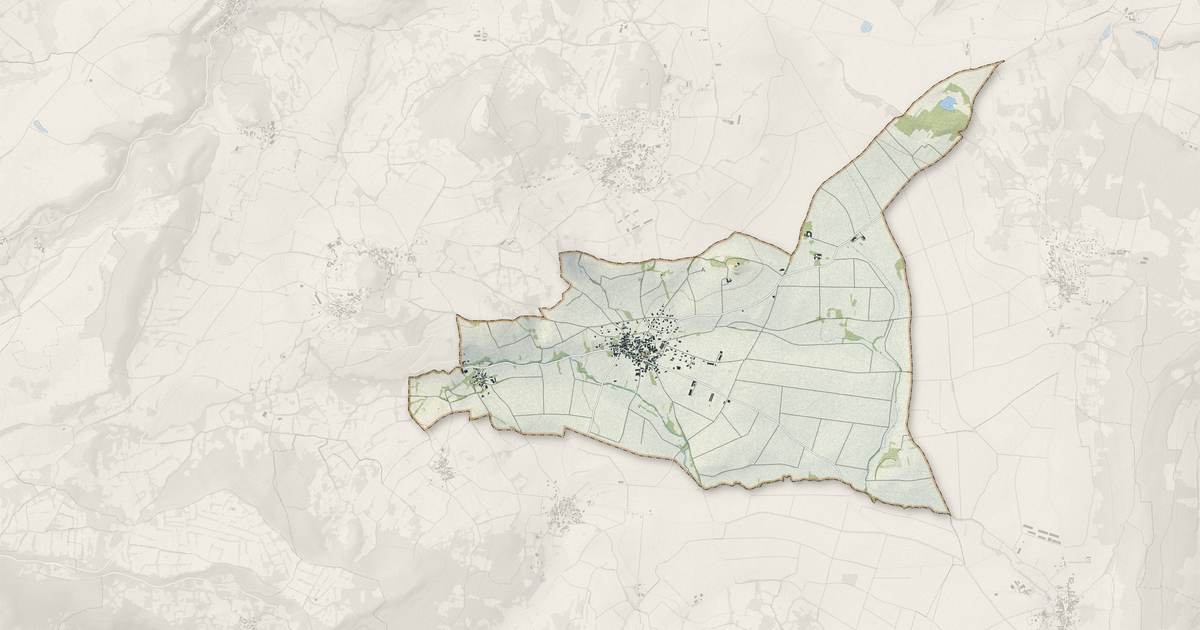 Portrait cartographique de Antoingt : relief, eau, forêts, bâti et voies, calculés à partir des données de l'IGN