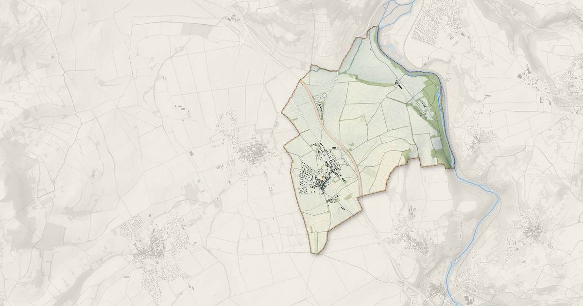 Portrait cartographique de Authezat : relief, eau, forêts, bâti et voies, calculés à partir des données de l'IGN