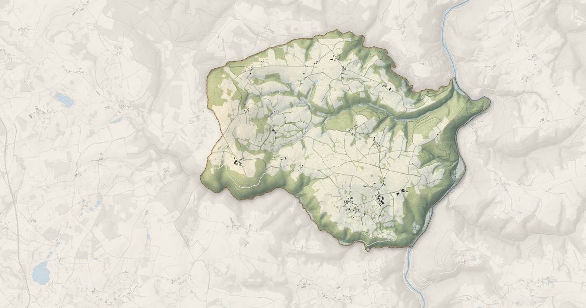 Portrait cartographique de Ayat-sur-Sioule : relief, eau, forêts, bâti et voies, calculés à partir des données de l'IGN