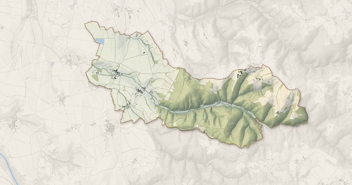 Portrait cartographique de Bansat : relief, eau, forêts, bâti et voies, calculés à partir des données de l'IGN