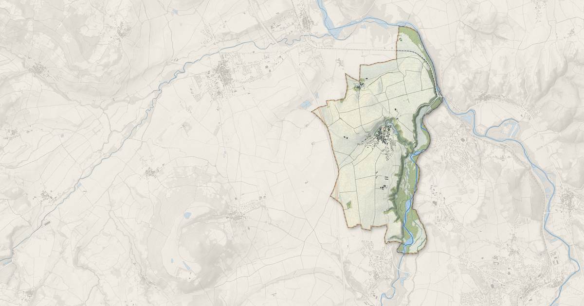 Portrait cartographique de Beaulieu : relief, eau, forêts, bâti et voies, calculés à partir des données de l'IGN