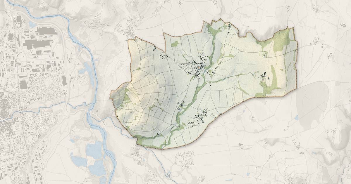 Portrait cartographique de Brenat : relief, eau, forêts, bâti et voies, calculés à partir des données de l'IGN