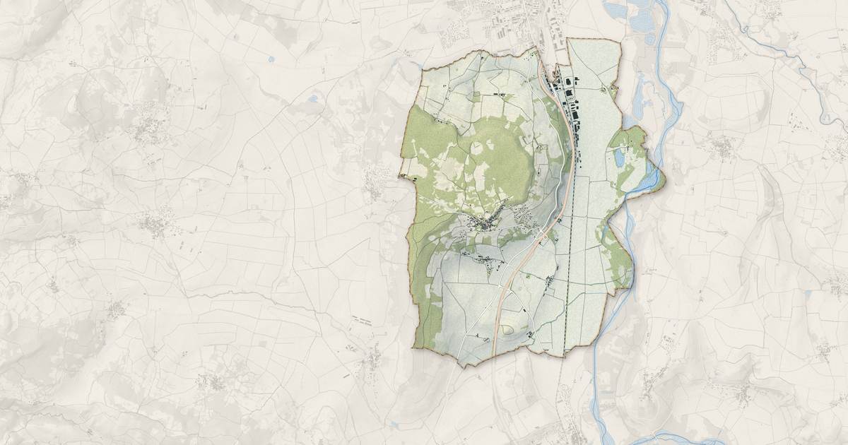 Portrait cartographique de Le Broc : relief, eau, forêts, bâti et voies, calculés à partir des données de l'IGN