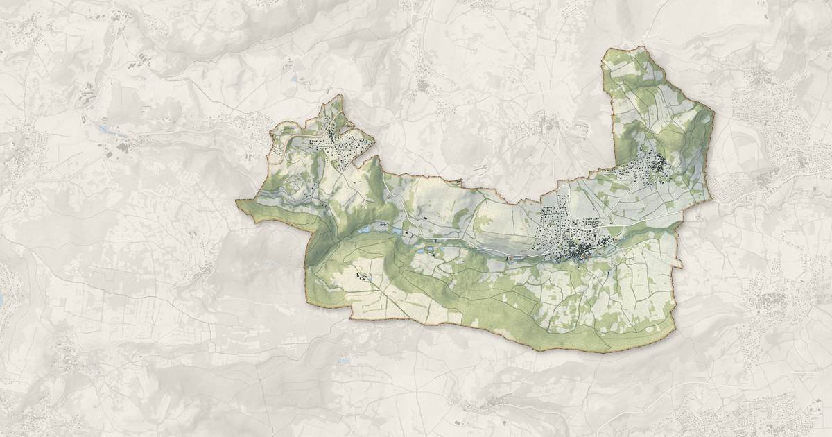Portrait cartographique de Chanonat : relief, eau, forêts, bâti et voies, calculés à partir des données de l'IGN