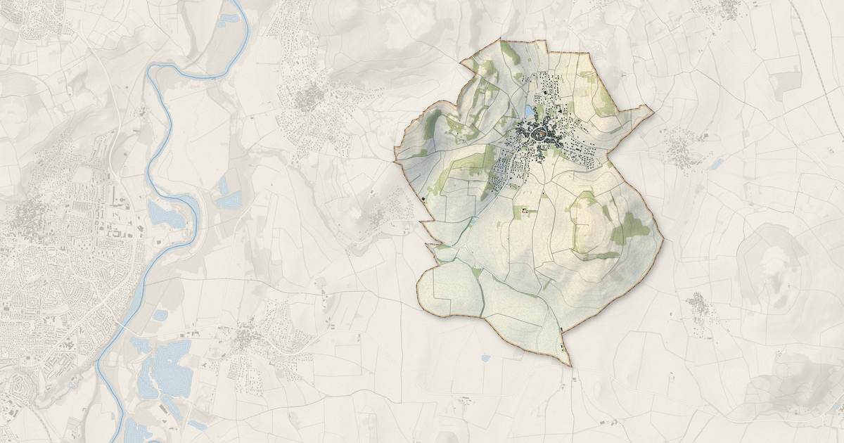 Portrait cartographique de Chauriat : relief, eau, forêts, bâti et voies, calculés à partir des données de l'IGN