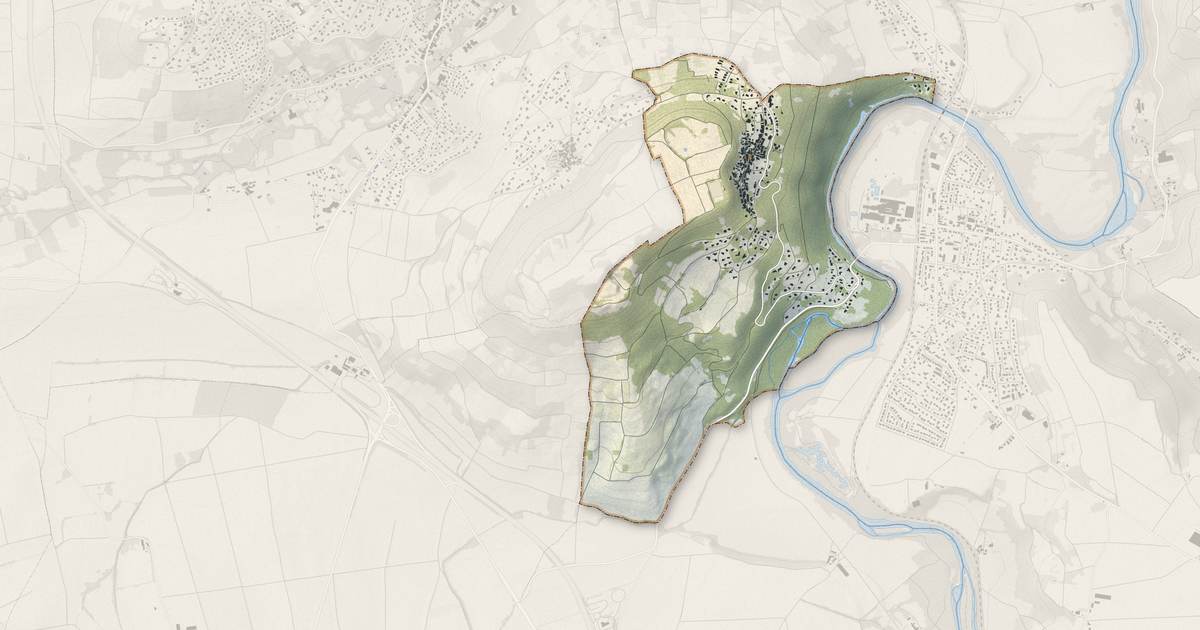Portrait cartographique de Corent : relief, eau, forêts, bâti et voies, calculés à partir des données de l'IGN