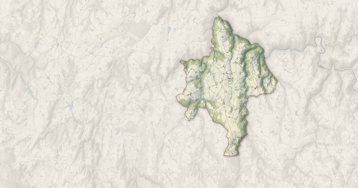 Portrait cartographique de Domaize : relief, eau, forêts, bâti et voies, calculés à partir des données de l'IGN