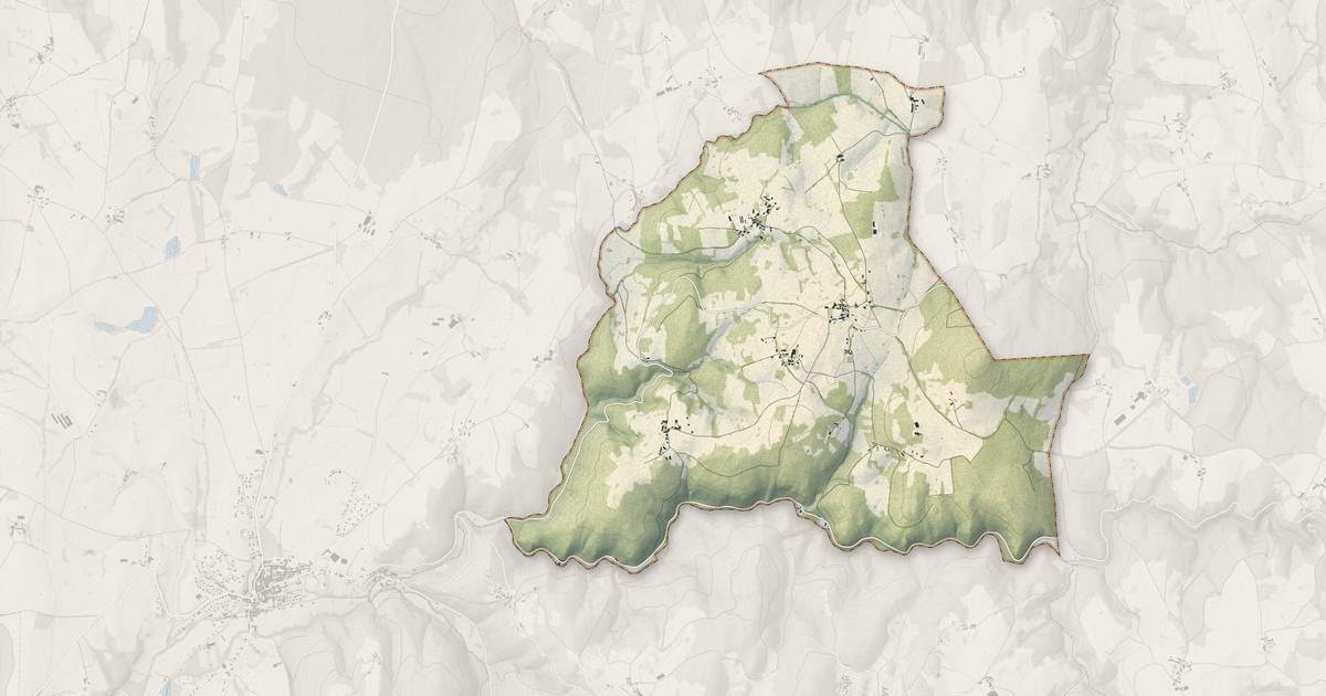 Portrait cartographique de Égliseneuve-des-Liards : relief, eau, forêts, bâti et voies, calculés à partir des données de l'IGN