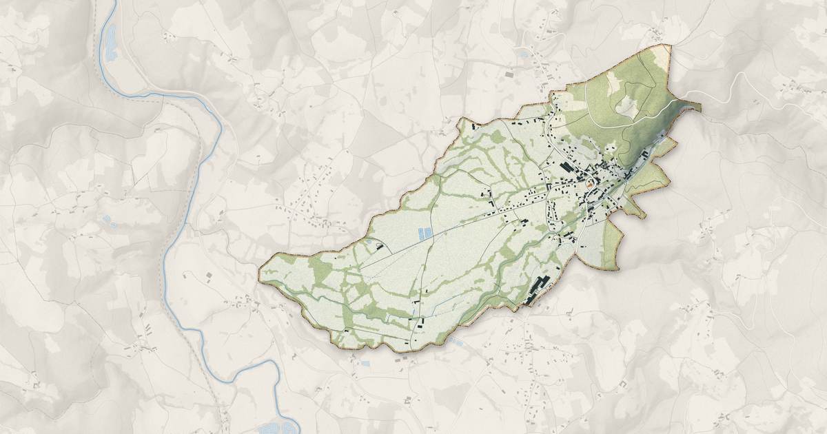 Portrait cartographique de La Forie : relief, eau, forêts, bâti et voies, calculés à partir des données de l'IGN