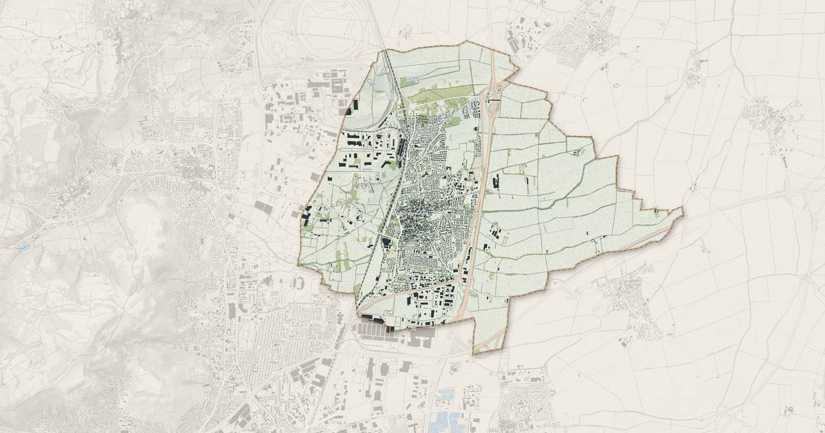Portrait cartographique de Gerzat : relief, eau, forêts, bâti et voies, calculés à partir des données de l'IGN