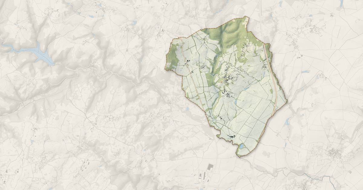 Portrait cartographique de Jozerand : relief, eau, forêts, bâti et voies, calculés à partir des données de l'IGN