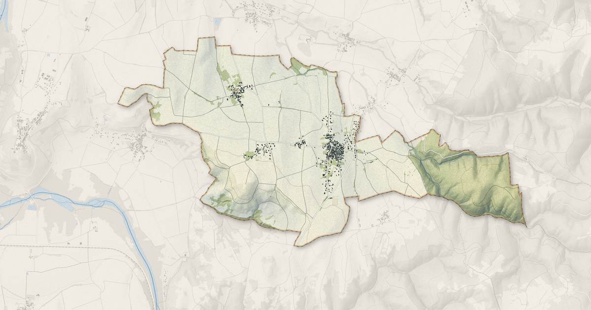 Portrait cartographique de Lamontgie : relief, eau, forêts, bâti et voies, calculés à partir des données de l'IGN
