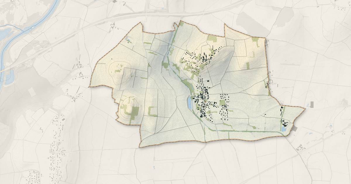 Portrait cartographique de Lempty : relief, eau, forêts, bâti et voies, calculés à partir des données de l'IGN