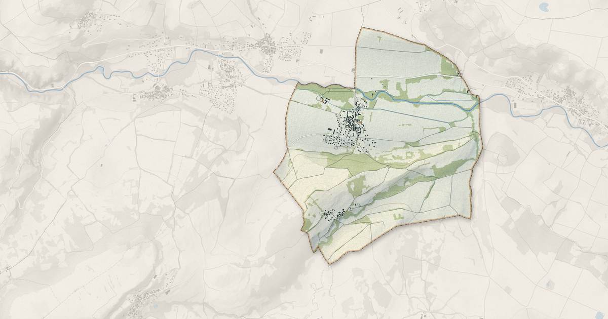 Portrait cartographique de Meilhaud : relief, eau, forêts, bâti et voies, calculés à partir des données de l'IGN