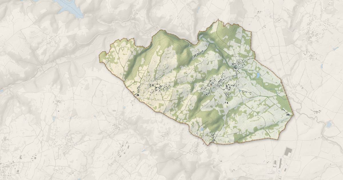 Portrait cartographique de Montcel : relief, eau, forêts, bâti et voies, calculés à partir des données de l'IGN
