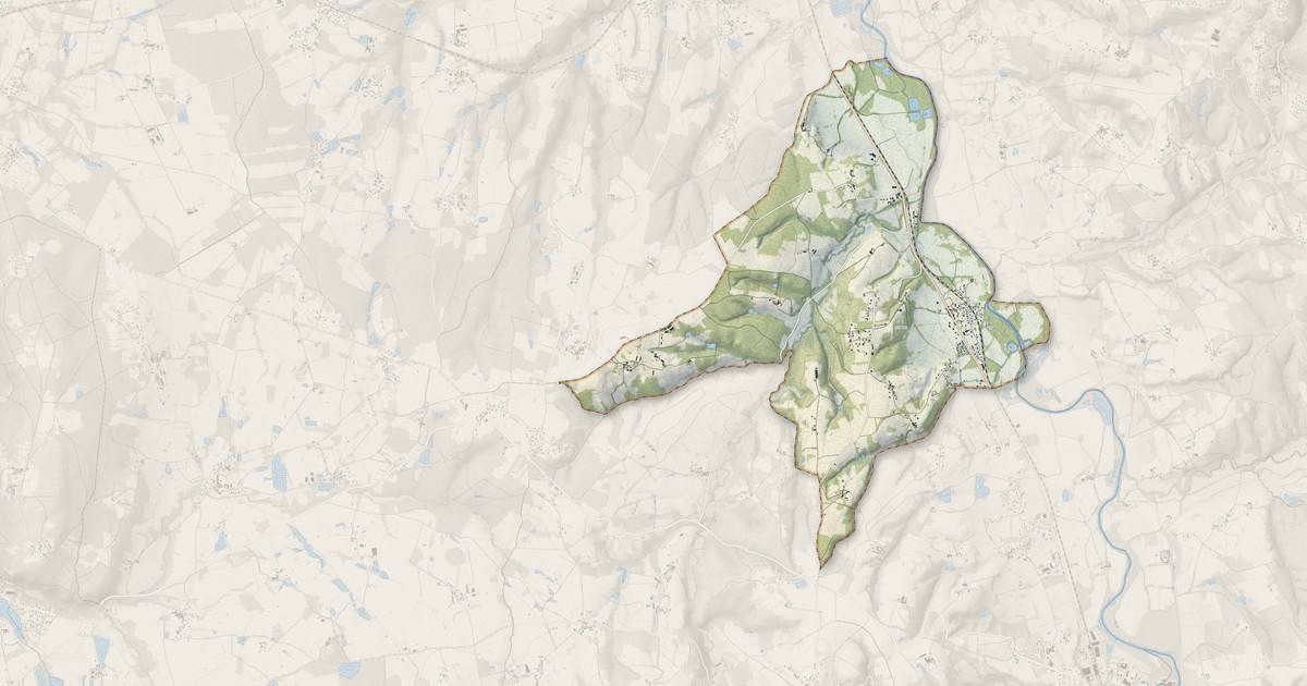 Portrait cartographique de Néronde-sur-Dore : relief, eau, forêts, bâti et voies, calculés à partir des données de l'IGN