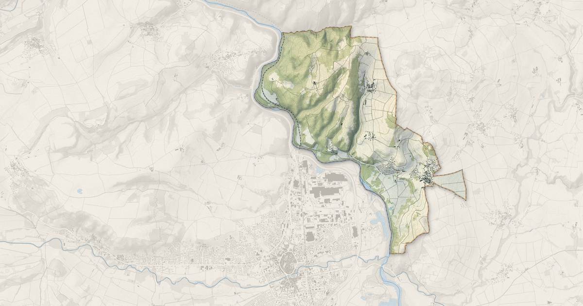 Portrait cartographique de Orbeil : relief, eau, forêts, bâti et voies, calculés à partir des données de l'IGN