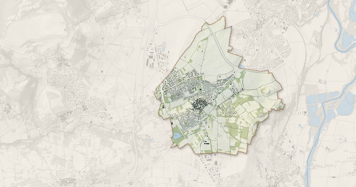 Portrait cartographique de Orcet : relief, eau, forêts, bâti et voies, calculés à partir des données de l'IGN