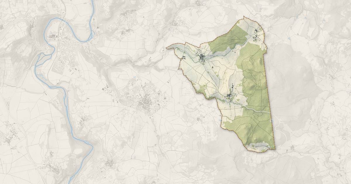Portrait cartographique de Pignols : relief, eau, forêts, bâti et voies, calculés à partir des données de l'IGN
