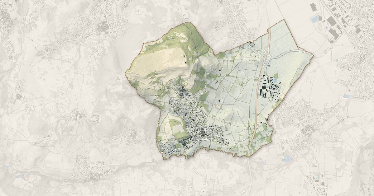 Portrait cartographique de La Roche-Blanche : relief, eau, forêts, bâti et voies, calculés à partir des données de l'IGN