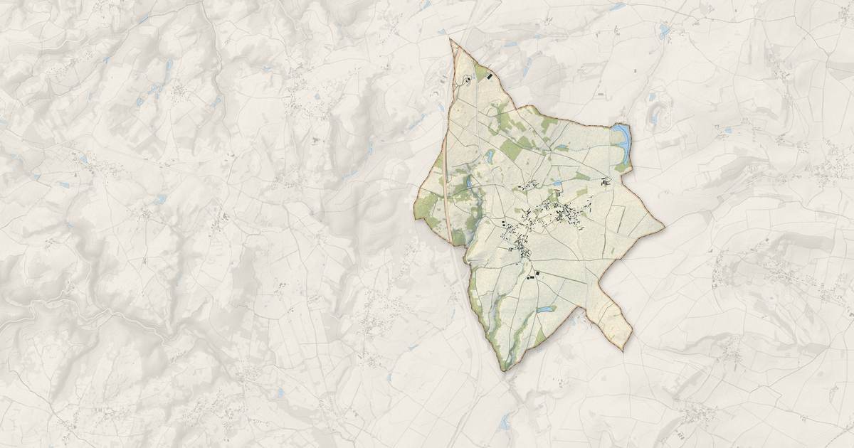Portrait cartographique de Saint-Agoulin : relief, eau, forêts, bâti et voies, calculés à partir des données de l'IGN