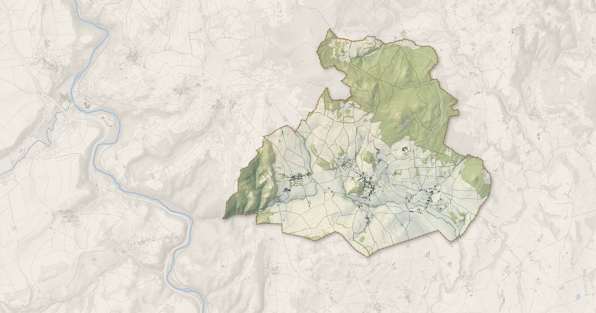 Portrait cartographique de Saint-Babel : relief, eau, forêts, bâti et voies, calculés à partir des données de l'IGN