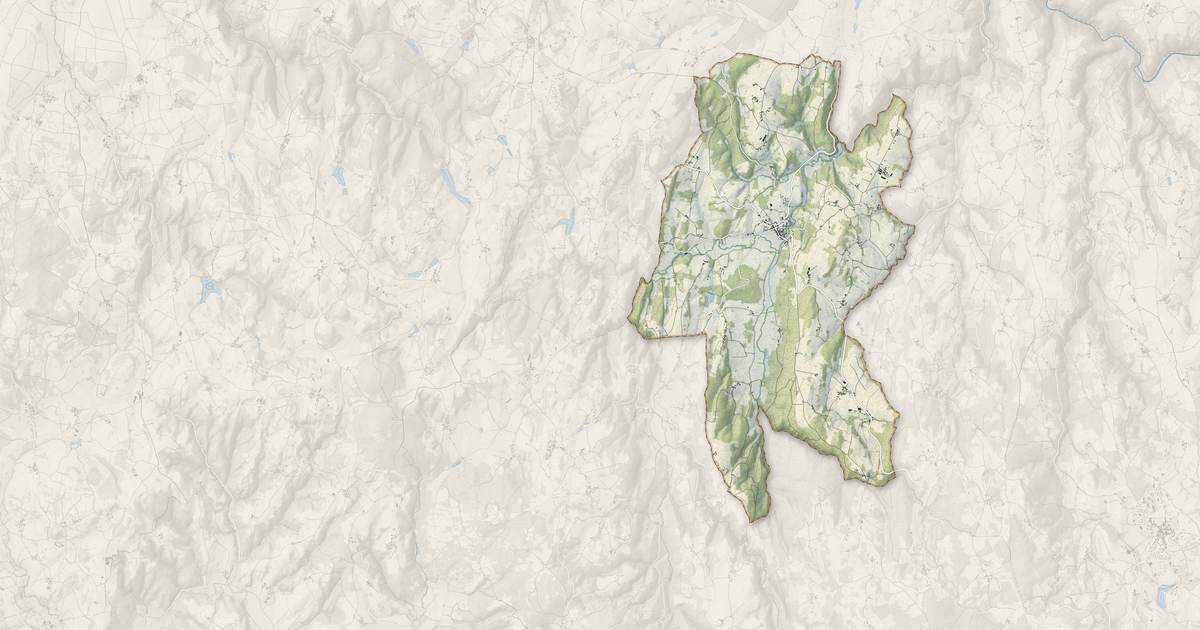 Portrait cartographique de Saint-Dier-d'Auvergne : relief, eau, forêts, bâti et voies, calculés à partir des données de l'IGN
