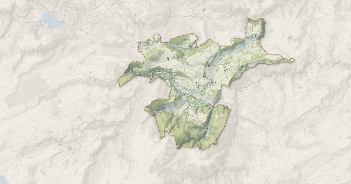 Portrait cartographique de Saint-Diéry : relief, eau, forêts, bâti et voies, calculés à partir des données de l'IGN