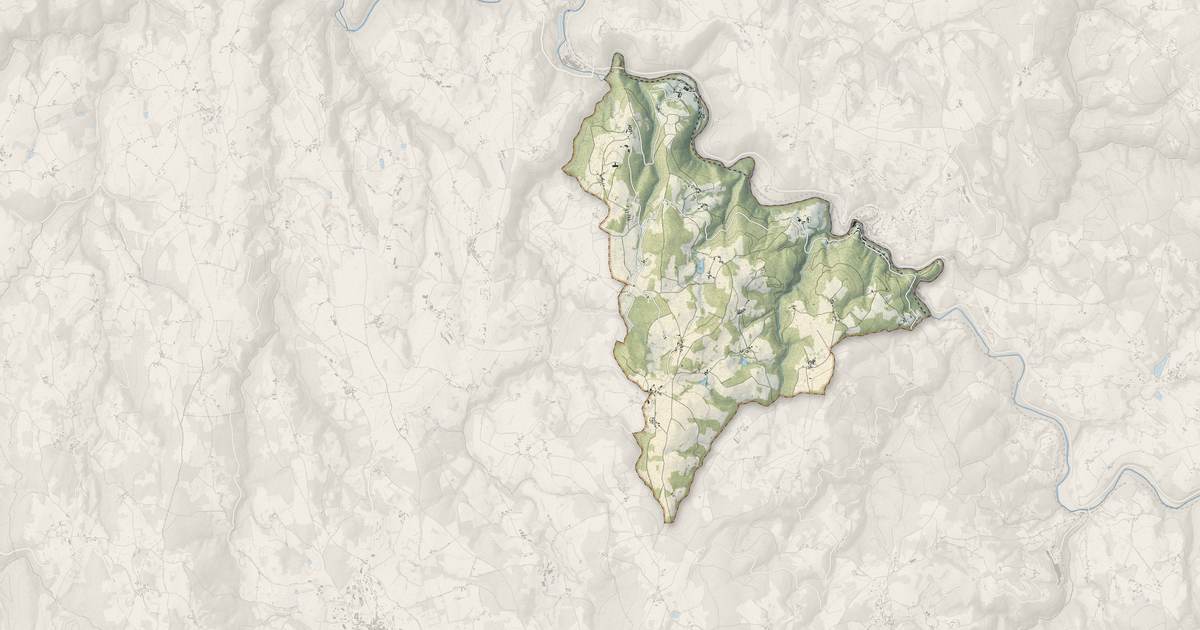 Portrait cartographique de Saint-Gervais-sous-Meymont : relief, eau, forêts, bâti et voies, calculés à partir des données de l'IGN