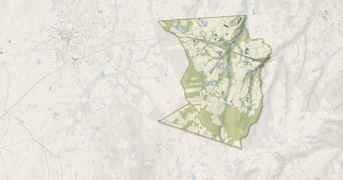 Portrait cartographique de Saint-Jean-d'Heurs : relief, eau, forêts, bâti et voies, calculés à partir des données de l'IGN
