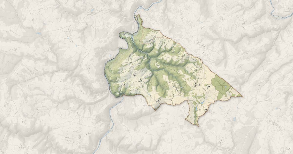 Portrait cartographique de Saint-Rémy-de-Blot : relief, eau, forêts, bâti et voies, calculés à partir des données de l'IGN
