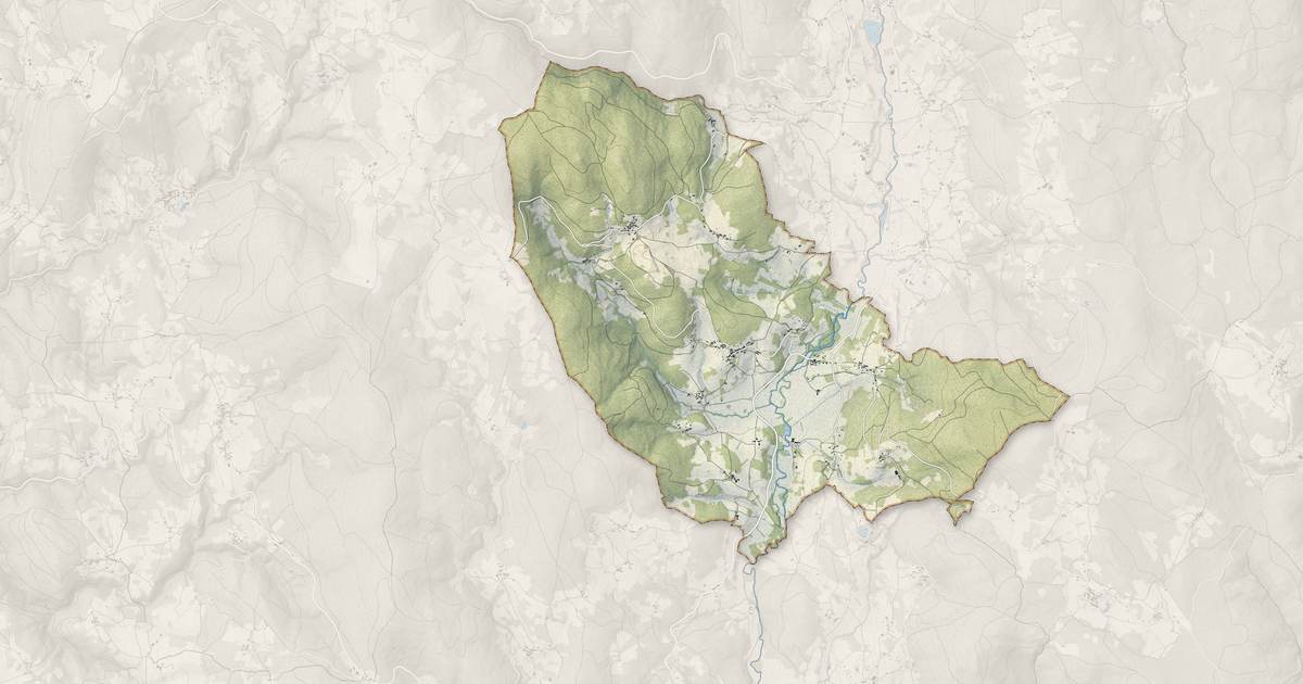 Portrait cartographique de Saint-Romain : relief, eau, forêts, bâti et voies, calculés à partir des données de l'IGN