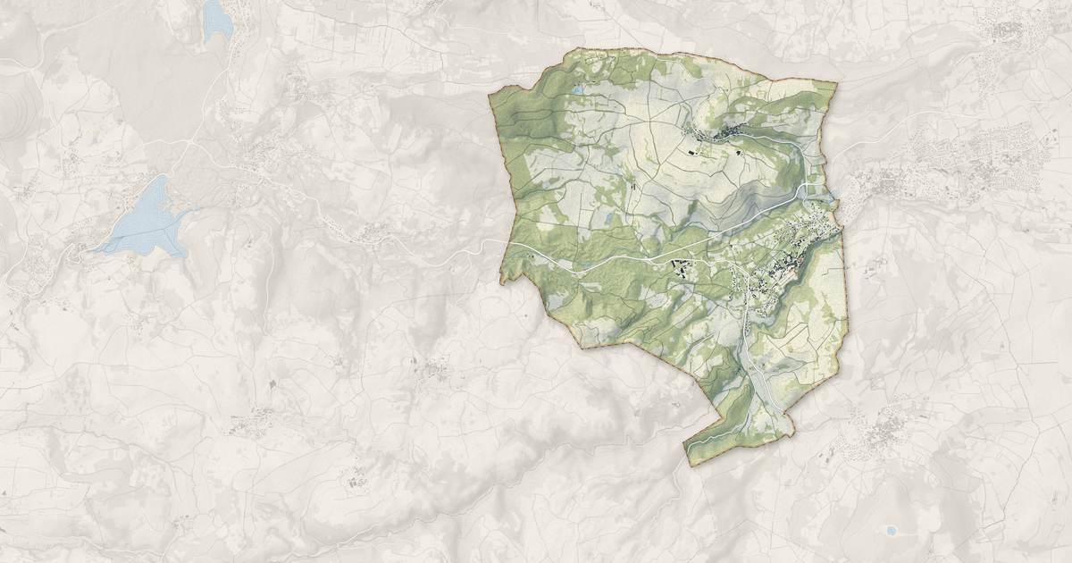 Portrait cartographique de Saint-Saturnin : relief, eau, forêts, bâti et voies, calculés à partir des données de l'IGN