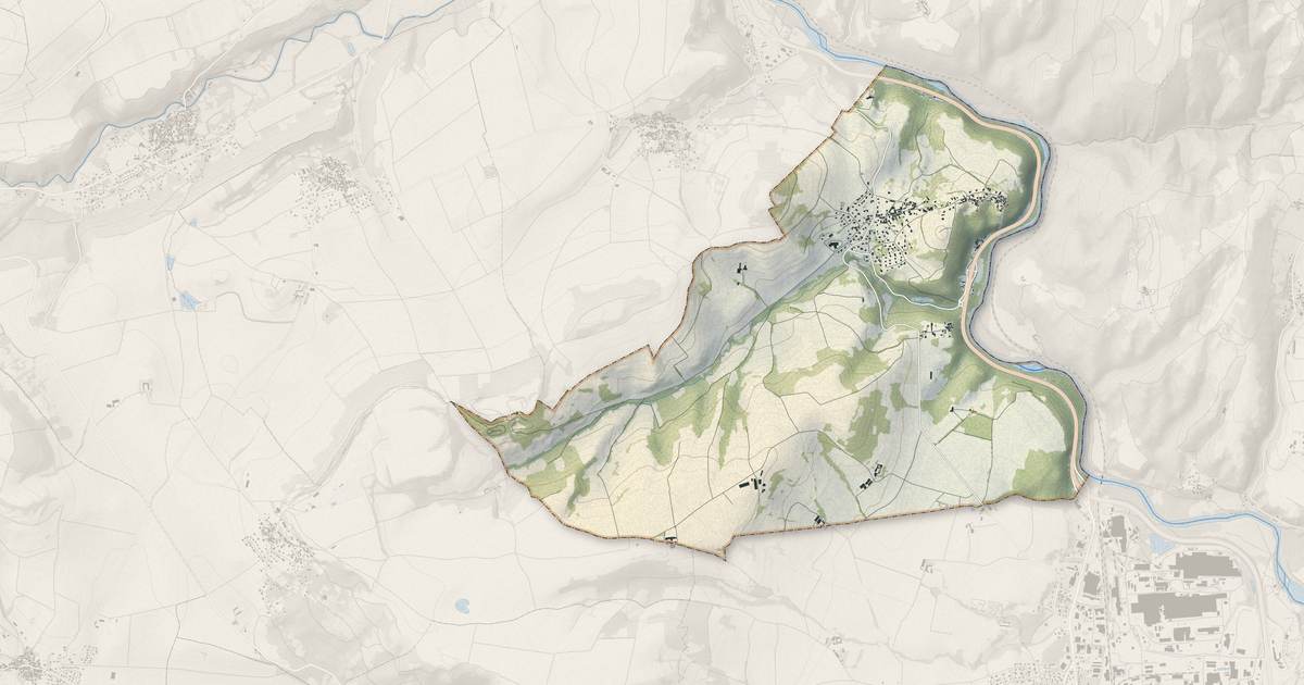 Portrait cartographique de Saint-Yvoine : relief, eau, forêts, bâti et voies, calculés à partir des données de l'IGN