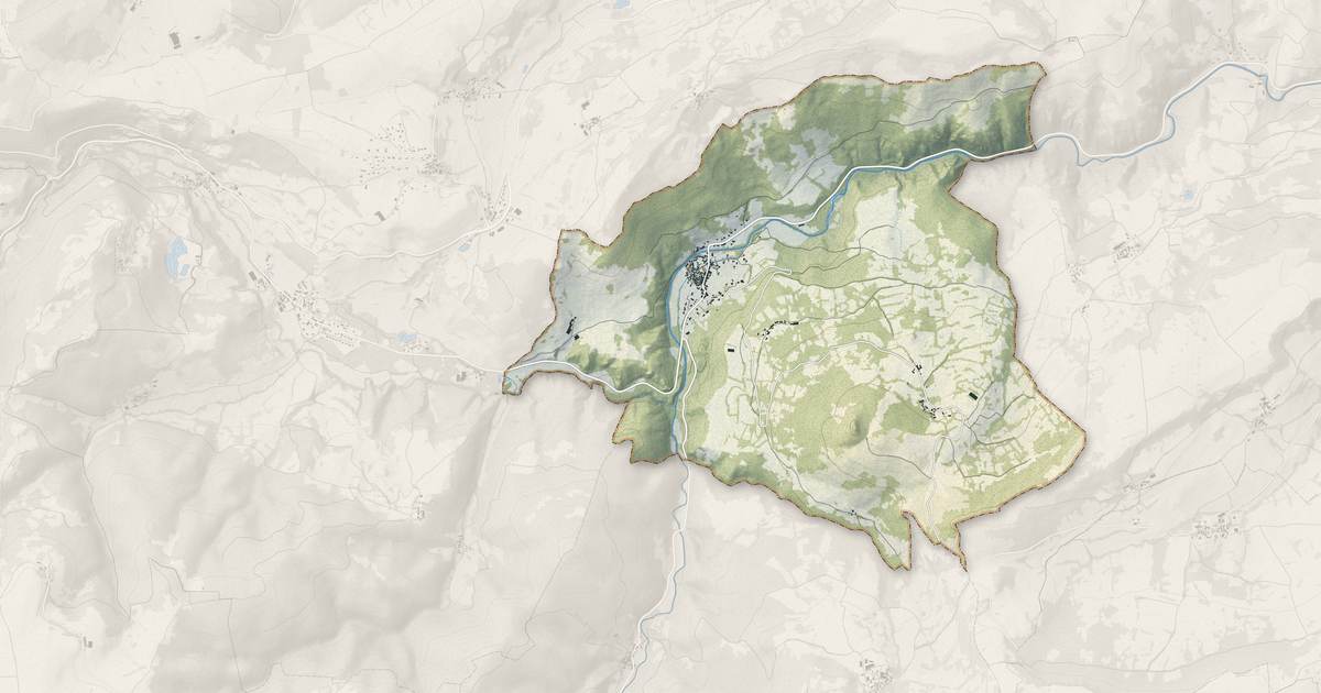 Portrait cartographique de Saurier : relief, eau, forêts, bâti et voies, calculés à partir des données de l'IGN