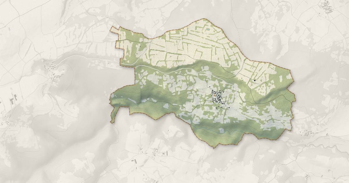Portrait cartographique de Ternant-les-Eaux : relief, eau, forêts, bâti et voies, calculés à partir des données de l'IGN
