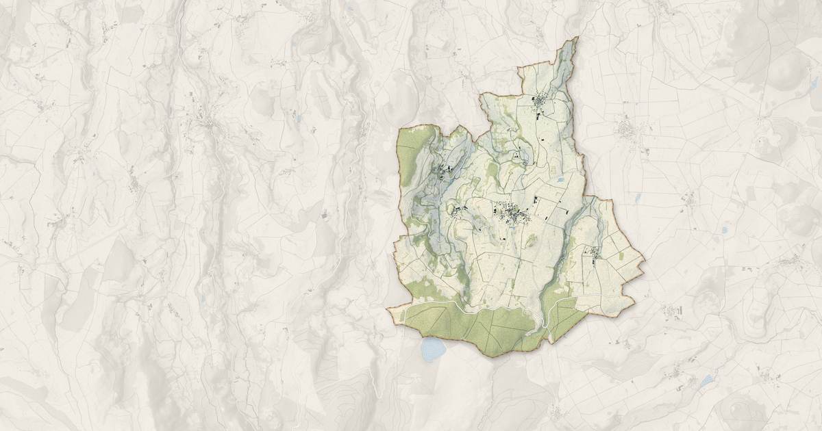 Portrait cartographique de Vernines : relief, eau, forêts, bâti et voies, calculés à partir des données de l'IGN