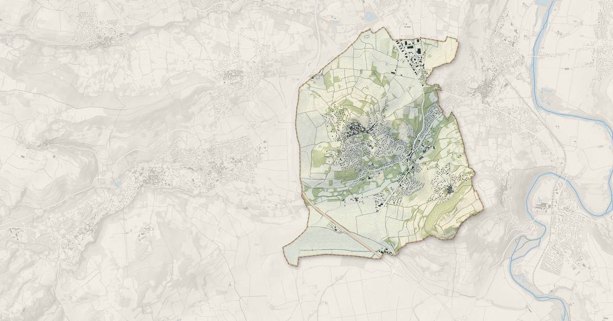 Portrait cartographique de Veyre-Monton : relief, eau, forêts, bâti et voies, calculés à partir des données de l'IGN