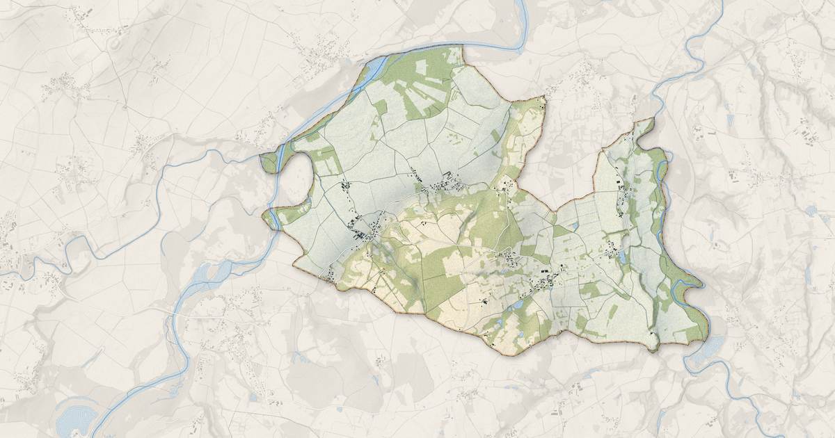 Portrait cartographique de Vinzelles : relief, eau, forêts, bâti et voies, calculés à partir des données de l'IGN