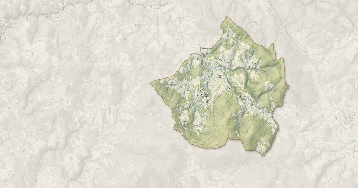 Portrait cartographique de Viscomtat : relief, eau, forêts, bâti et voies, calculés à partir des données de l'IGN
