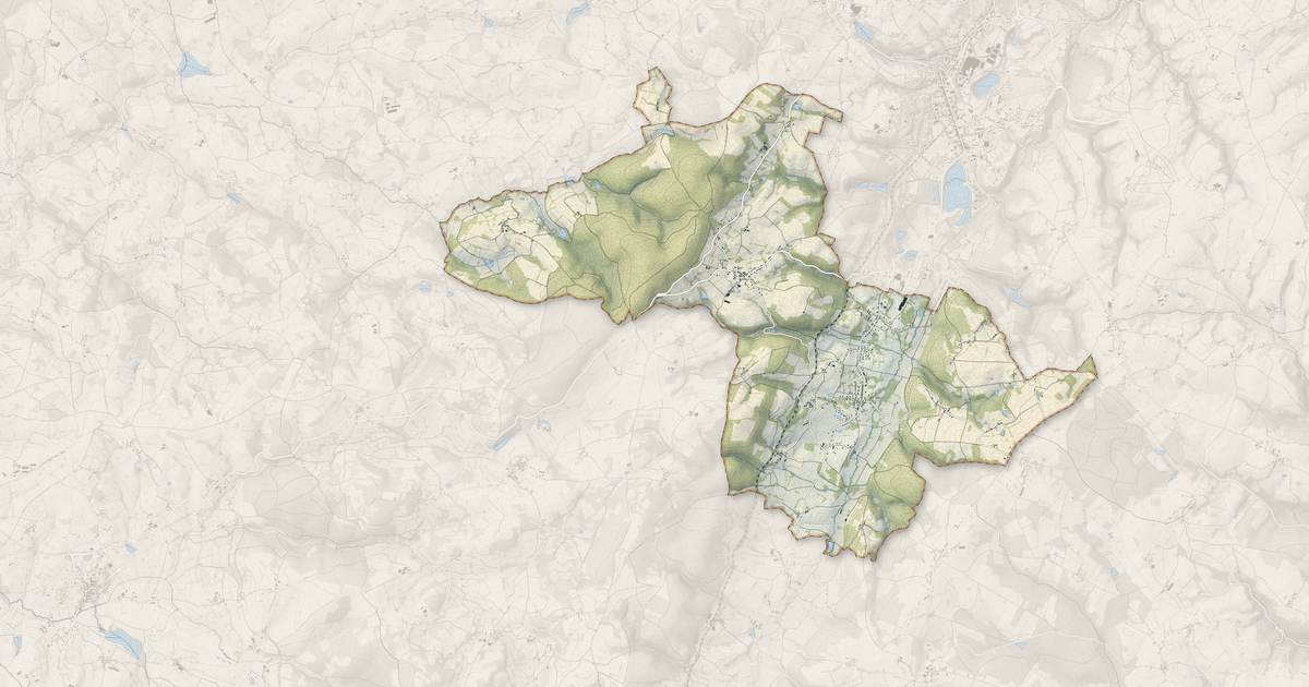 Portrait cartographique de Youx : relief, eau, forêts, bâti et voies, calculés à partir des données de l'IGN
