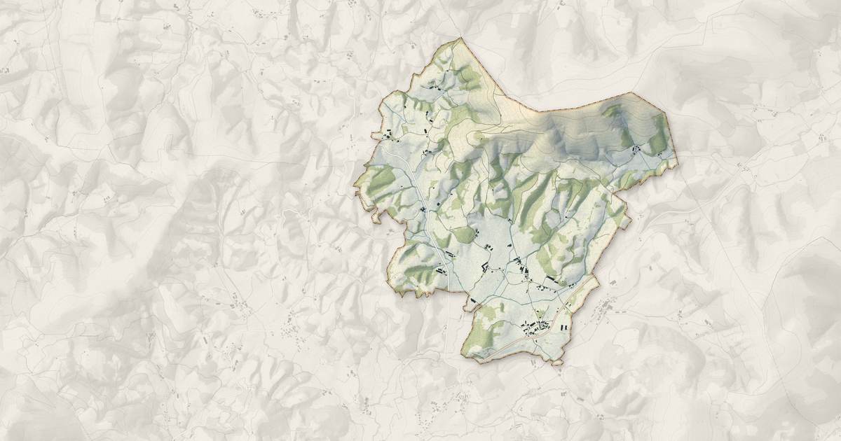 Portrait cartographique de Ainhice-Mongelos : relief, eau, forêts, bâti et voies, calculés à partir des données de l'IGN