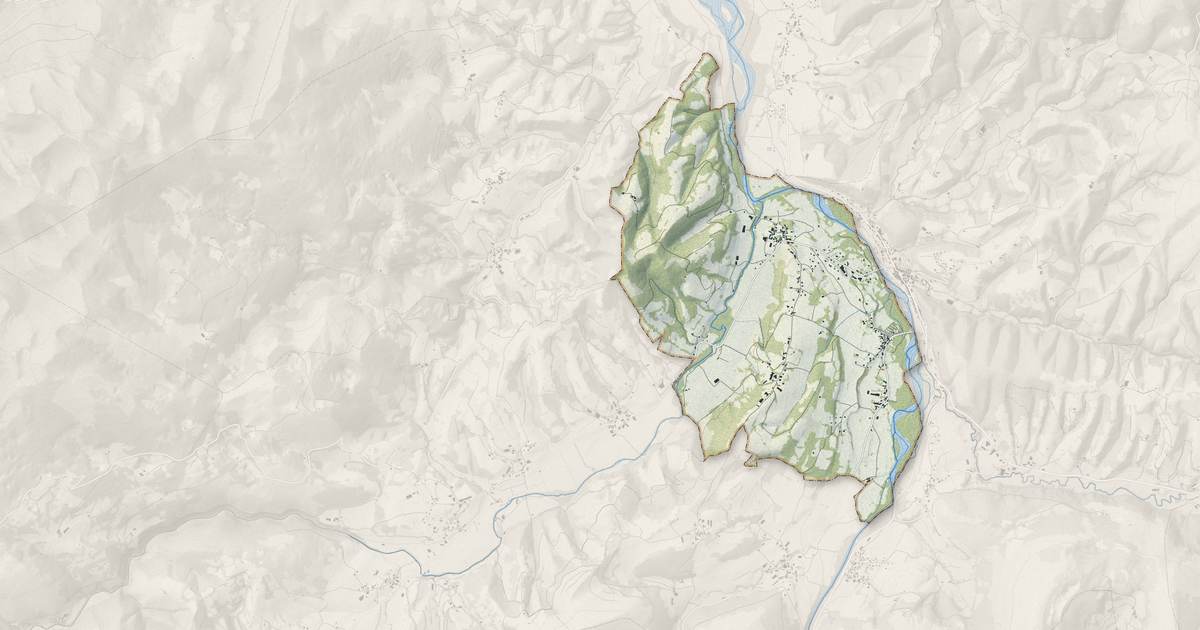 Portrait cartographique de Alos-Sibas-Abense : relief, eau, forêts, bâti et voies, calculés à partir des données de l'IGN