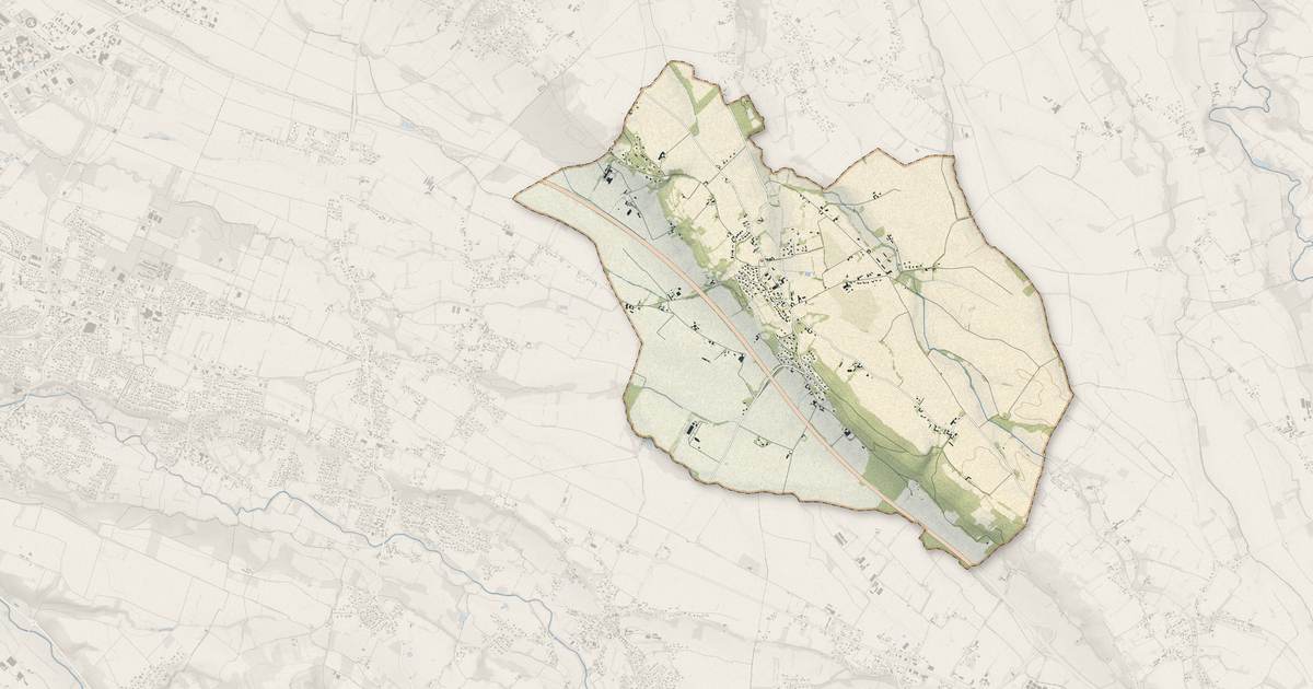 Portrait cartographique de Andoins : relief, eau, forêts, bâti et voies, calculés à partir des données de l'IGN